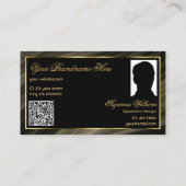 Smart Royal Brown Gold Crown Logo Foto QR-code Visitekaartje (Achterkant)