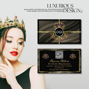 Smart Royal Brown Gold Crown met Logo QR-code Visitekaartje