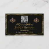 Smart Royal Brown Gold Crown met QR Code Noble Visitekaartje (Achterkant)