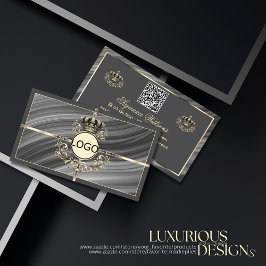 Smart Royal Grey Gold Crown met Logo en QR-code Visitekaartje