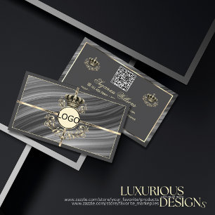 Smart Royal Grey Gold Crown met Logo en QR-code Visitekaartje
