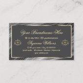 Smart Royal Grey Gold Crown met Logo weelderig Visitekaartje (Achterkant)