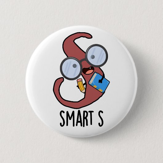 Smart S Funny Alphabet Pun Ronde Button 5,7 Cm (Voorkant)