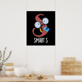 Smart S Grappig Alfabet Pun Donker BG Poster (Keuken)