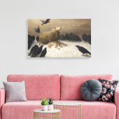 Smart: Schaap met een dood lam Canvas Afdruk (Insitu (Woonkamer))