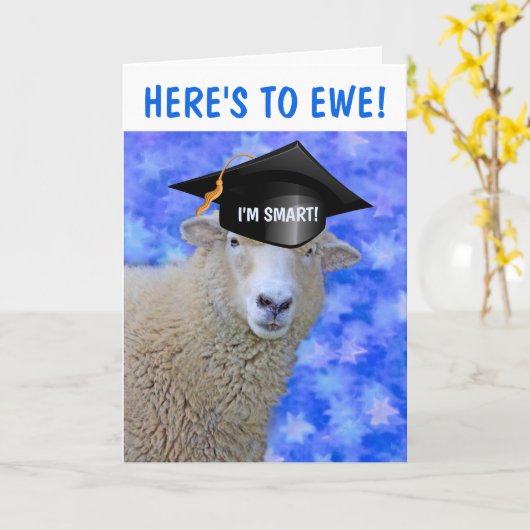Smart Sheep Afstuderen Kaart (Gele Bloem)