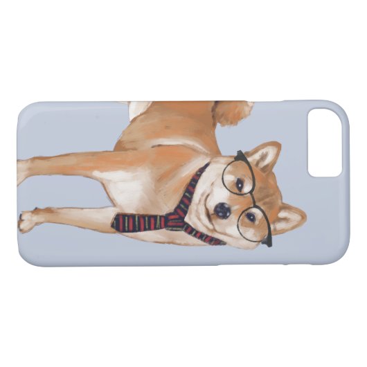 Smart Shiba Inu (achtergrondkleur bewerkbaar) Case-Mate iPhone Case (Achterkant (Horizontaal))