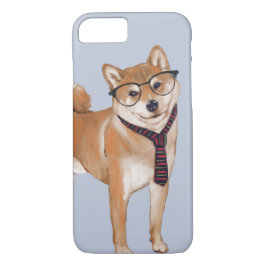 Smart Shiba Inu (achtergrondkleur bewerkbaar) iPhone 8/7 Hoesje