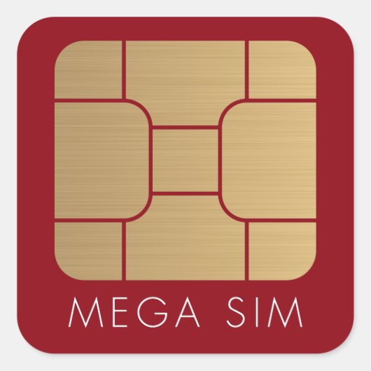 Smart SIM-kaart in megapad voor goud Vierkante Sticker (Voorkant)