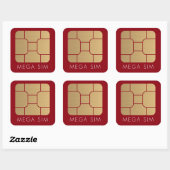 Smart SIM-kaart in megapad voor goud Vierkante Sticker (Vel)