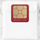 Smart SIM-kaart in megapad voor goud Vierkante Sticker (Tas)