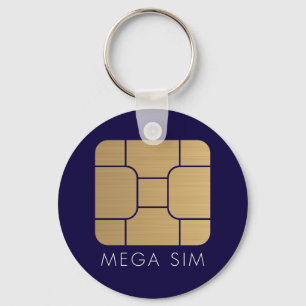 Smart SIM Kaart megapormaat in faux goud Sleutelhanger