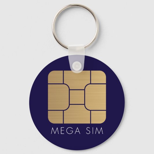Smart SIM Kaart megapormaat in faux goud Sleutelhanger (Voorkant)