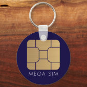 Smart SIM Kaart megapormaat in faux goud Sleutelhanger (Voorkant)