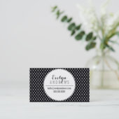 SMART SIMPLE SPOT mini polka dot bold zwart wit Visitekaartje (Staand voorkant)