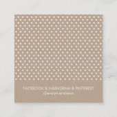 SMART SIMPLE SPOT mini polka dot eco kraft wit Vierkante Visitekaartje (Achterkant)