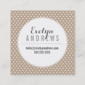 SMART SIMPLE SPOT mini polka dot eco kraft wit Vierkante Visitekaartje (Voorkant)