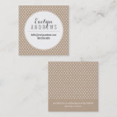 SMART SIMPLE SPOT mini polka dot eco kraft wit Vierkante Visitekaartje (Voorkant / Achterkant)