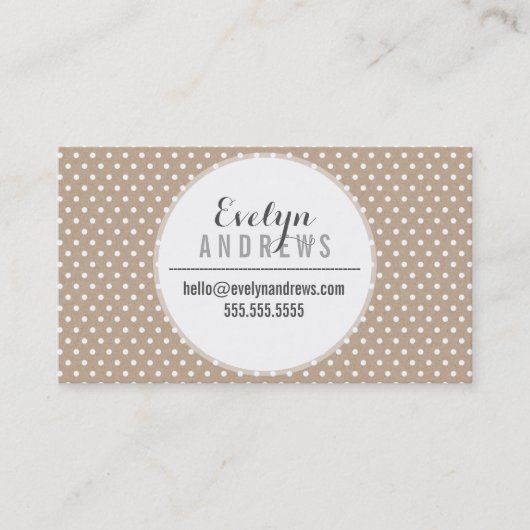 SMART SIMPLE SPOT mini polka dot eco kraft wit Visitekaartje (Voorkant)