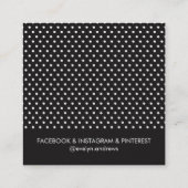 SMART SIMPLE SPOT mini polka dot mono zwart wit Vierkante Visitekaartje (Achterkant)