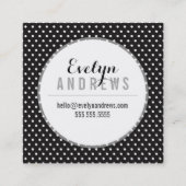 SMART SIMPLE SPOT mini polka dot mono zwart wit Vierkante Visitekaartje (Voorkant)