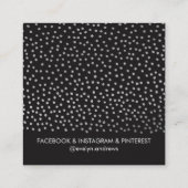 SMART SIMPLE SPOT mini polka dot zilver zwart Vierkante Visitekaartje (Achterkant)