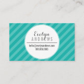 SMART SIMPLE SPOT streep patroon trendy jade groen Visitekaartje (Voorkant)