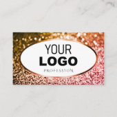 Smart Sinaasappel Roze Ombre Glitter Wit Toevoegen Visitekaartje (Voorkant)