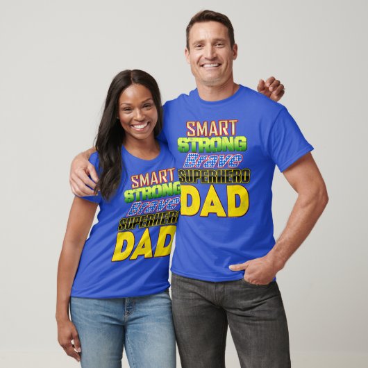 Smart Sterke Dappere Superhero Papa Vaderdag T-shirt (Unisex)