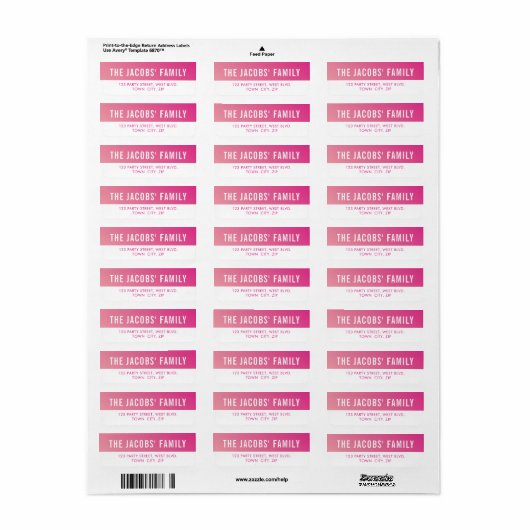 SMART stijlvol modern ombre  roze gradiënt Etiket (Full Sheet)