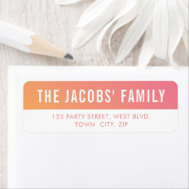 SMART stijlvolle moderne ombre roze gele gradiënt Etiket