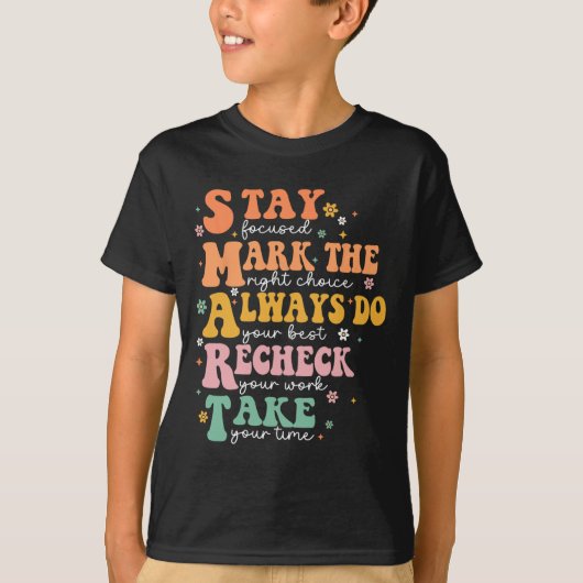 Smart Test Day Squad Grappige Student Teacher Test T-shirt (Voorkant)