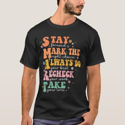 Smart Test Day Squad Grappige Student Teacher Test T-shirt (Voorkant)