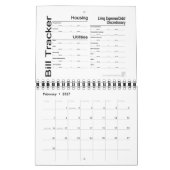"Smart Thinkin" Bill Tracker, niet-gedateerd 2pg-k Kalender (Feb 2027)