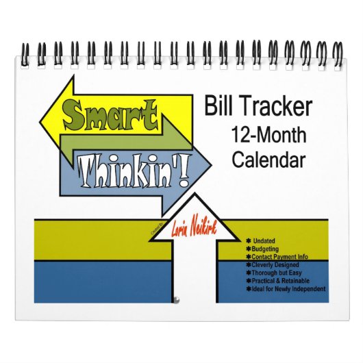 "Smart Thinkin" Bill Tracker, niet-gedateerd 2pg-k Kalender (Hoes)