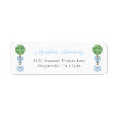 Smart Topiary Baby Boy Baptism Return-adres Etiket (Voorkant)
