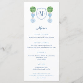 Smart Topiary Baby Boy Baptisme Party Reception Menu