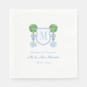 Smart Topiary Couples Wedding Crest Monogram Servet (Voorkant)