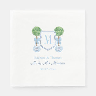 Smart Topiary Couples Wedding Crest Monogram Servet
