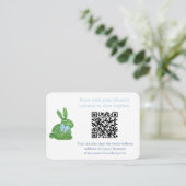 Smart Topiary Rabbit QR Code Baby shower Registry Informatiekaartje (Staand voorkant)