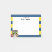 Smart Uil Blauw Goud Gepersonaliseerde leraar Post-it® Notes (Voorkant)