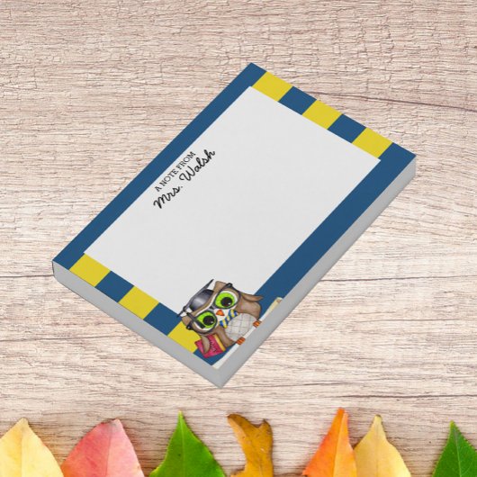 Smart Uil Blauw Goud Gepersonaliseerde leraar Post-it® Notes