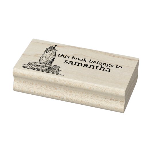 Smart Uil met boeken Dit boek behoort tot Rubberstempel (Stempel)