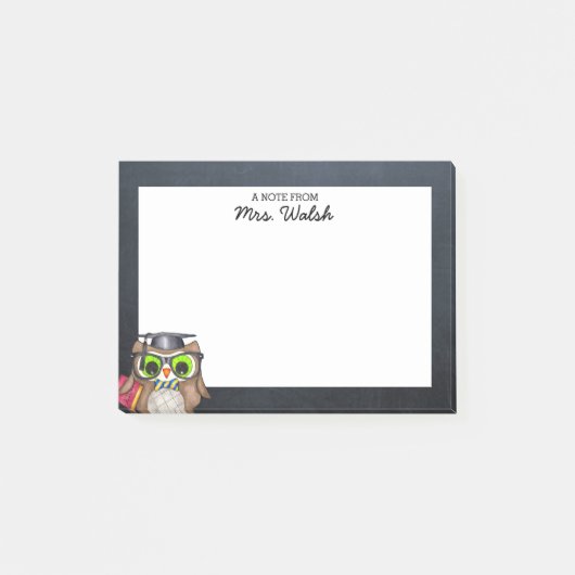 Smart Uil schoolbord gepersonaliseerde leraar Post-it® Notes (Voorkant)