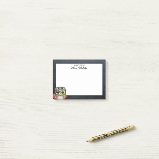 Smart Uil schoolbord gepersonaliseerde leraar Post-it® Notes (Op bureau)