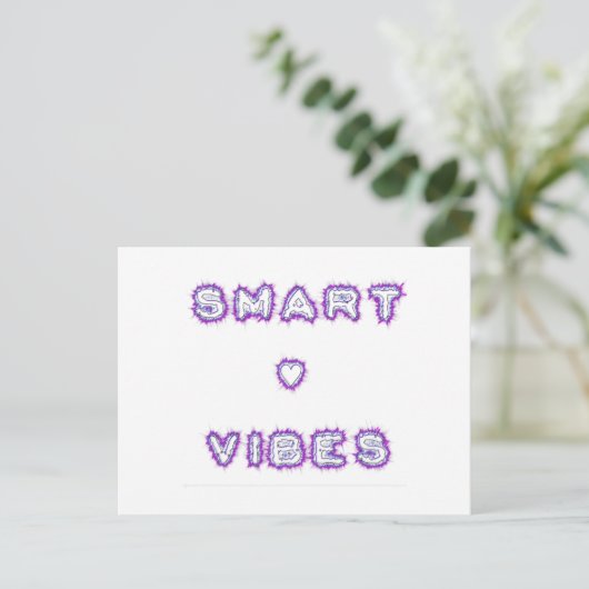 Smart Vibes Quote Text Art Design Briefkaart (Staand voorkant)
