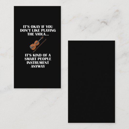 Smart Viola Player Rude Humor Funny Musician Visitekaartje (Voorkant / Achterkant)