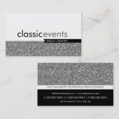 SMART VISITEKAARTJE eenvoudig glittereffect zilver (Voorkant / Achterkant)