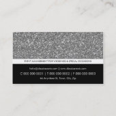 SMART VISITEKAARTJE eenvoudig glittereffect zilver (Achterkant)