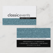 SMART VISITEKAARTJE eenvoudige glitterblauwe textu (Voorkant / Achterkant)